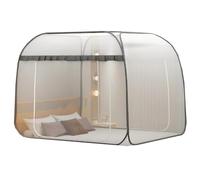 Moustiquaire Pop-up Ciel de lit d'été Pliable Portable Moustiquaire Installation Gratuite Bed Dream Tents Tente de Couchage pour Lits Simples à King Size, Gris, 200 x 220 cm (180x200cm)
