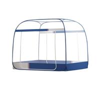 Moustiquaire pop-up pliable - Grand filet anti-moustiques - Rideau de camping avec sol pour sol de lit, camping, voyage, montage facile - 1,8 x 2 m - Bleu
