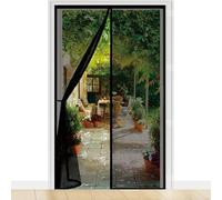 Moustiquaire Porte 100 x 180 cm Maille Ultra-Fine, Fermeture Auto Aimants, Bande Auto-Agrippante, Montage Facile Moustiquaire Mailles Ultra Fines pour Patio, Noir