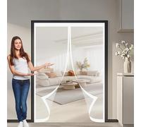 Moustiquaire Porte 101 x 138 cm Anti-Moustiques, Anti-Insectes, Maille Ultra-Fine, Installation Facile, Moustiquaire Store Enroulable pour Porte de Balcon, Cave, Blanc