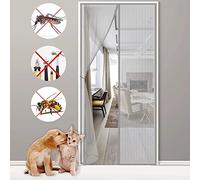 Moustiquaire Porte, 105x200cm Magnétique Moustiquaire sur Mesure de Porte,Rideau de Porte Antimoustique, pour Couloirs, Portes, Patio Gris