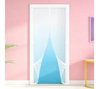 Moustiquaire Porte 108 x 238 cm Ne Nécessite Aucun Perçage et Grâce Au Montage Facile Mouche Insectes Rideau Porte Se Ferme Tout Seul pour Balcon Salon Chambre Portes, Blanc