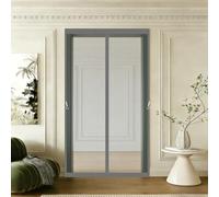 Moustiquaire Porte 110 x 150 cm Fermeture Magnétique Mains Libres Installation Facile Anti-Insectes Rideau Anti Mouche pour Entrée Balcon Patio Porte Fenêtre, Gris