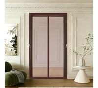 Moustiquaire Porte 110 x 150 cm Fermeture Magnétique Mains Libres Installation Facile Anti-Insectes Rideau Anti Mouche pour Entrée Balcon Patio Porte Fenêtre, brun