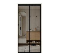 Moustiquaire Porte 110 x 215 cm Fermeture Aimantée Automatique Magnétique Moustique Sans Perçage avec Ruban Adhésif, Bâtons Magnétiques pour Couloirs, Portes, Patio, Noir