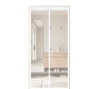 Moustiquaire Porte 110 x 250 cm Fermeture Aimantée Automatique Magnétique Moustique Sans Perçage avec Ruban Adhésif, Bâtons Magnétiques pour Couloirs, Portes, Patio, Blanc
