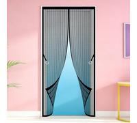 Moustiquaire Porte 110 x 255 cm Ne Nécessite Aucun Perçage et Grâce Au Montage Facile Mouche Insectes Rideau Porte Se Ferme Tout Seul pour Balcon Salon Chambre Portes, Noir