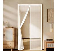 Moustiquaire Porte 114 x 193 cm Puissants Aimants, Fermeture Automatique, Installation Sans Perçage Avec, Rideau Moustiquaire, Insect Screen Protégez Votre Famille, Blanc