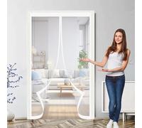 Moustiquaire Porte 117 x 148 cm Anti-Moustiques, Anti-Insectes, Maille Ultra-Fine, Installation Facile, Moustiquaire de Balcon pour Portes, Différentes Tailles, Blanc