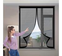 Moustiquaire Porte 138 x 164 cm Maille Ultrarésistante, Anti Mouches et Insectes, Maintient L'Air Frais Moustiquaire Magnétique Fenetre pour Balcon, Cave et Terrasse, Noir