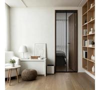 Moustiquaire Porte 140 x 200 cm Fermeture Aimantée Automatique Rideaux Aimantée Sans Percage avec Ruban Adhésif, Bâtons Magnétiques pour Couloirs, Portes, Patio, Noir