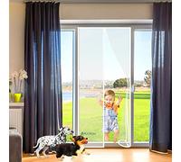 Moustiquaire porte, 160 x 220 cm Moustiquaire fenetre magnetique,moustiquaire aimantée,Magnétique Moustiquaire Port, pour Couloirs, Portes, Patio Blanc