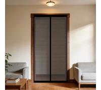Moustiquaire Porte 190 x 210 cm Sans Perçage, Fermeture Automatique, Maintient L'Air Frais à L'Intérieur, Anti-Insectes Maille Aimantée Rideau pour Porte, Couloirs, Noir