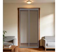 Moustiquaire Porte 190 x 210 cm Sans Perçage, Fermeture Automatique, Maintient L'Air Frais à L'Intérieur, Anti-Insectes Maille Aimantée Rideau pour Porte, Couloirs, Gris