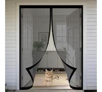 Moustiquaire Porte 190 x 210 cm Sans Perçage, Fermeture Automatique, Maintient L'Air Frais à L'Intérieur, Anti-Insectes Moustiquaire Porte Aimantée pour Couloirs, Noir