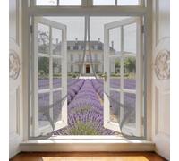 Moustiquaire Porte 190 x 210 cm Sans Perçage, Fermeture Automatique, Maintient L'Air Frais à L'Intérieur, Maille Fine, Anti-Insectes Rideaux Aimantée pour Porte Exterieur, Gris