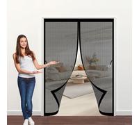 Moustiquaire Porte 195 x 140 cm Anti-Moustiques, Anti-Insectes, Maille Ultra-Fine, Installation Facile, Porte Magnétique pour de Balcon, Cave, Noir