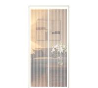Moustiquaire Porte 225 x 255 cm Fermeture Aimantée Automatique Filet Très Dense Aimantée Rideau avec Ruban Adhésif, Bâtons Magnétiques pour Couloirs, Portes, Patio, Blanc