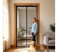Moustiquaire Porte 230 x 151 cm Insect Protection, Joint Magnétique de Haut en Bas, Garde L'Air Frais à L'Intérieur Moustiquaire pour Portes pour de Balcon, Chambre, Noir