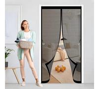 Moustiquaire Porte 240 x 265 cm Anti-Moustiques, Fermeture Automatique, Sans Perçage, Maille Fine, Moustiquaire Porte Magnétique pour de Balcon, Cave, Noir