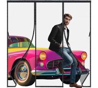 Moustiquaire Porte 290x220cm Fenetre Aimantée Magnetique, Rideaux Anti Mouches pour Porte, Rideaux Toile Insect Ecran,Moustiquaire Baie Vitree Coulissante,Magnétique Moustique Sans Perçage Noir