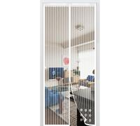 Moustiquaire Porte 50 x 200 cm Maille Ultrarésistante, Magnétique, Fermeture Automatique, Garde L'Air Frais à L'Intérieur, Rideau Moustiquaire Aimanté pour Porte Fenêtre, Blanc
