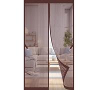 Moustiquaire Porte 75 x 215 cm Différentes Tailles Magnétique de Moustiquaire Convient Aux Balcons, Caves et Chambres, Marron