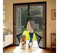 Moustiquaire Porte 80 x 160 cm Différentes Tailles, Sans Perçage, Fermeture Automatique Maille Très Dense Aimantée Épaissie Moustiquaire Porte pour Patio Fenêtre, Noir