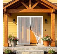 Moustiquaire Porte 85 x 130 cm Maille Ultrarésistante, Joint Magnétique de Haut en Bas Moustiquaire Porte Magnétique sur Mesure de pour Couloirs, Patio, Blanc