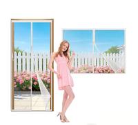 Moustiquaire Porte 85x125cm Fenetre Aimantée Magnetique, Rideaux Anti Mouches pour Porte,Rideaux Toile Insect Ecran,Moustiquaire Baie Vitree Coulissante,Magnétique Moustique Sans Perçage Blanc