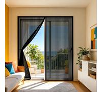 Moustiquaire Porte 90 x 100 cm Maille Ultrarésistante, Magnétique, Fermeture Automatique, Garde L'Air Frais à L'Intérieur, Rideau Moustiquaire Aimanté pour Porte Fenêtre, Noir