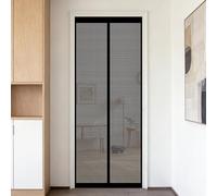 Moustiquaire Porte 90 x 100 cm Sans Perçage, Fermeture Automatique, Maintient L'Air Frais à L'Intérieur, Anti-Insectes Rideaux Anti Mouches pour Porte, Couloirs, Noir