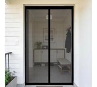 Moustiquaire Porte 90 x 100 cm Sans Perçage, Fermeture Automatique, Maintient L'Air Frais à L'Intérieur, Anti-Insectes Rideau en Maille pour Porte Exterieur, Noir