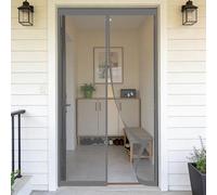 Moustiquaire Porte 90 x 110 cm Sans Perçage, Fermeture Automatique, Maintient L'Air Frais à L'Intérieur, Anti-Insectes Rideaux Aimantée pour Porte, Couloirs, Gris