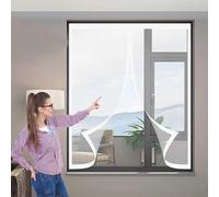 Moustiquaire Porte 94 x 131 cm Maille Ultrarésistante, Anti Mouches et Insectes, Maintient L'Air Frais Moustiquaire Magnétique Fenetre pour Balcon, Cave et Terrasse, Blanc