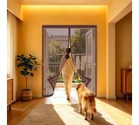 Moustiquaire Porte 95 x 195 cm Fermeture Automatique Aimantée, Sans Perçage Rideau de Porte Anti Moustique Rideau Anti Mouches et Insectes pour Patio Fenêtre, Marron