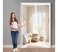 Moustiquaire Porte Aimantée 325 x 360 cm Anti-Moustiques, Fermeture Automatique, Sans Perçage, Maille Fine, Moustiquaire pour Porte pour Portes, Différentes Tailles, Blanc