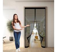 Moustiquaire Porte Aimantée 85 x 90 cm Anti-Moustiques, Fermeture Automatique, Sans Perçage, Maille Fine, Porte Magnétique pour Portes, Différentes Tailles, Noir
