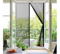 Moustiquaire porte anti-insectes magnétique, Disponible en version rayée ou grillagée, 100 x 220 cm, Rayée