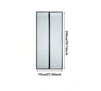 Moustiquaire porte avec bande Velcro coupe-feu Filet en fibre de verre Pour balcons, terrasses et portes d'entrée, Couleur : Noir, Taille : 70x200 cm
