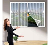 Moustiquaire Porte Coulissante 145 x 185 cm Puissants Aimants, Anti Insecte Aimantée Rideau Sans Perçage, avec Bande Magique pour Chambre Salon Cuisine, Blanc