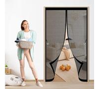 Moustiquaire Porte Coulissante 166 x 208 cm Anti-Moustiques, Anti-Insectes, Maille Ultra-Fine, Installation Facile, Moustiquaire de Porte pour de Balcon, Cave, Noir