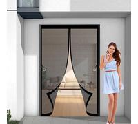 Moustiquaire Porte Coulissante 80 x 90 cm Anti-Moustiques, Anti-Insectes, Maille Ultra-Fine, Installation Facile, Aimantée Moustiquaire pour Porte de Balcon, Cave, Noir