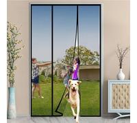 Moustiquaire Porte de balcon Aimant, Rideau anti-mouches Porte de terrasse, Porte de cave, Aimants plus puissants, Montage collé sans perçage(290x190cm,noir)