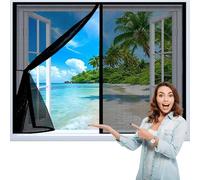 Moustiquaire Porte Fenêtre 100 x 160 cm Anti-Moustiques, Bande Auto-Agrippante, Sans Percage, Fermeture Automatique, Moustiquaire Porte Fenetre pour Balcon, Chambre, Noir