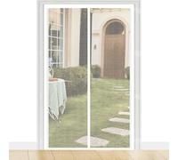 Moustiquaire Porte Fenetre 100 x 180 cm Maille Ultra-Fine, Fermeture Auto Aimants, Bande Auto-Agrippante, Montage Facile Épaissie Moustiquaire Porte pour Couloirs, Blanc