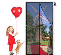 moustiquaire porte fenetre 100 x 215 cm Rideau de Porte Moustiquaire Magnétique, Rideaux Anti Mouche avec Bandes Magnétiques Fermeture Automatique Facile à Installer - Noir A