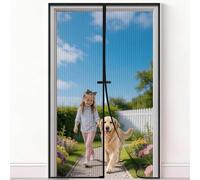 Moustiquaire Porte Fenetre 100x225, Rideau Moustiquaire Magnétique Noir, Sans Perçage, Fermeture Automatique, Convient à Toutes les Tailles de Portes de Balcon, de Terrasse et de Cuisine
