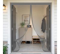Moustiquaire Porte Fenetre 105 x 200 cm Sans Perçage, Fermeture Automatique, Maintient L'Air Frais à L'Intérieur, Anti-Insectes Moustiquaire Aimantée pour Porte, Couloirs, Gris