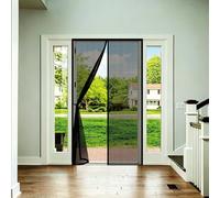 Moustiquaire Porte Fenetre 110 x 175 cm Puissants Aimants, Fermeture Automatique, Sans Perçage, Anti Mouches et Insectes Toile Insect, Fenetre Anti Insecte pour Couloirs, Noir